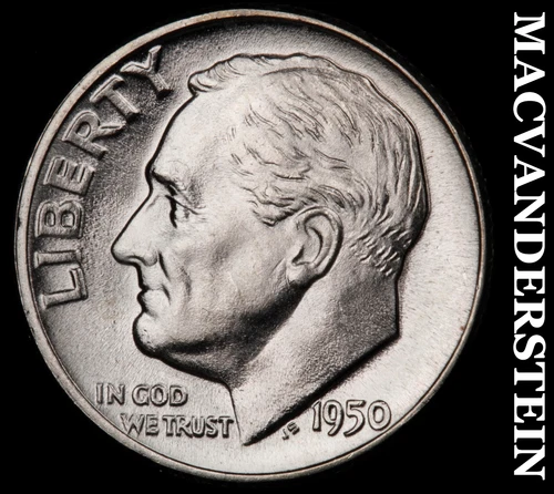 1950 Roosevelt Dime- Silver- Choice Gem Brilliant Uncirculated Luster #J2107