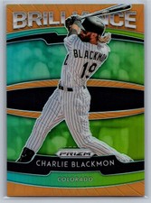 2020 Panini Prizm #B-10 Charlie Blackmon Brilliance Neon Orange Prizm #/100