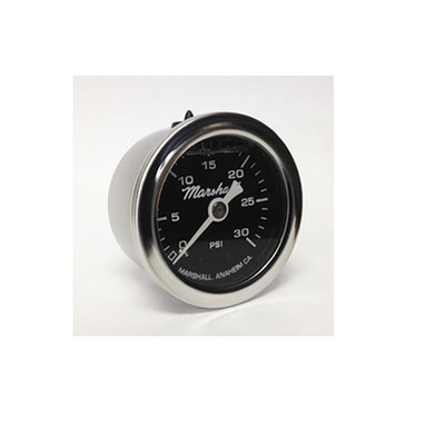 MARSHALL 0-30 Psi Fuel / Oil Pressure 1.5'' Diameter Liquid Black Gauge - MS00030