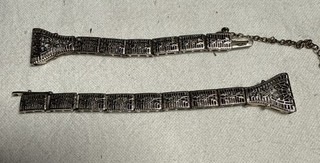 10kt White Gold Vintage Filigree Watch Band 5 Inches Total Length 5.41 Grams