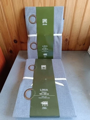 Rideau Alinéa Modèle Linia couleur Gris ardoise 140x250 cm 100% coton - Photo 1/4
