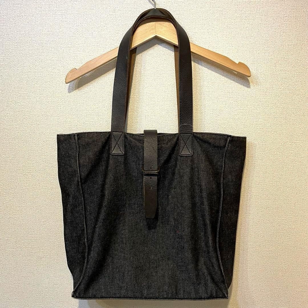 Y2K Old Gap Black Denim Leather Tote Bag Vintage | eBay