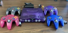 clear purple Nintendo 64 N64 Console Controllers Games Bundle Lot TESTED
