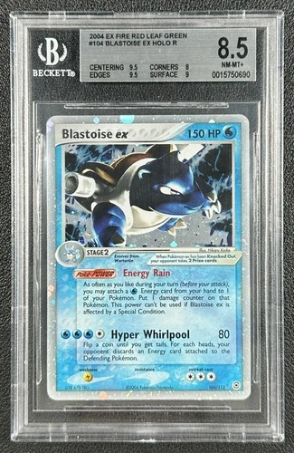 BLASTOISE EX HOLO BGS 8.5 2004 POKEMON FIRE RED & LEAF GREEN #104/112 .5 away 90