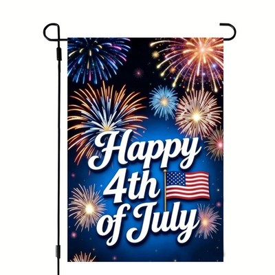 Happy 4th of July Garden Flags for Outside 12x18 Double Sided, Small Burlap F