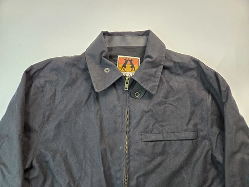 Kakadu Traders Australia Oilskin Waxed Black Detroit Style Jacket Mens Small S image 3