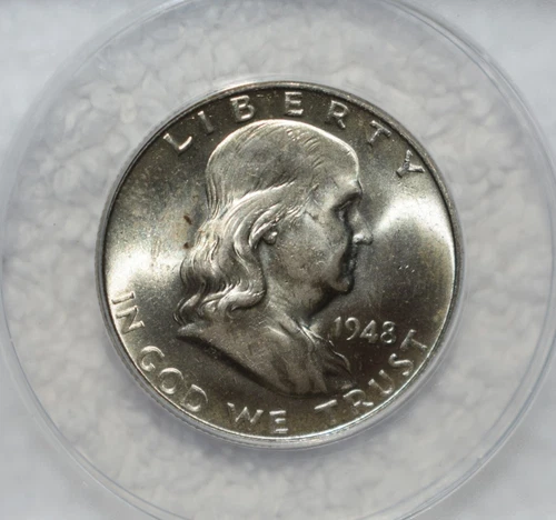 1948  Franklin Half Dollar  ANACS  MS 62 FBL -   50c -  90% Silver