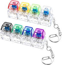 2 PCS Keyboard Fidget Toy, Keyboard Fidget Keychain 4-In-1 Keyboard Decompres...