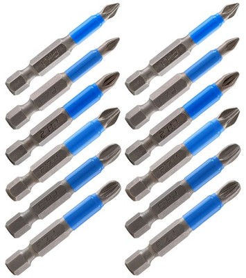 Magnetic Screwdriver Bits Set 12 Pcs 1/4 Inch Hex Shank Phillips PZ Screw Head