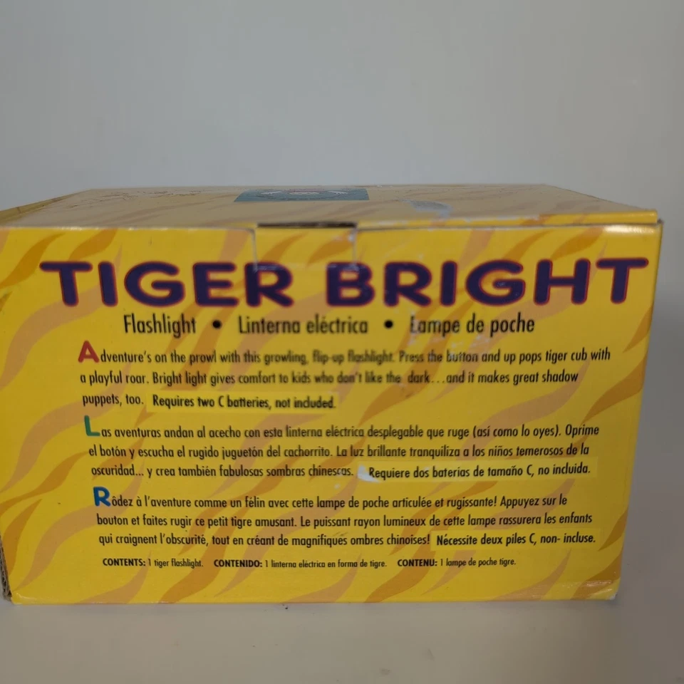 Vintage 1994 Discovery Toys Tiger Bright Flashlight w/ Box Canada Version Gift  — 第 4/4 张图片
