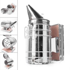 1x Bee Hive Smoker Small Galvanized with Heat Shield Board Beekeeping Equipment