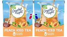 2 PACK Crystal Light Peach Iced Tea Drink Mix USA, 16 Pitcher Packets EXP 2027+