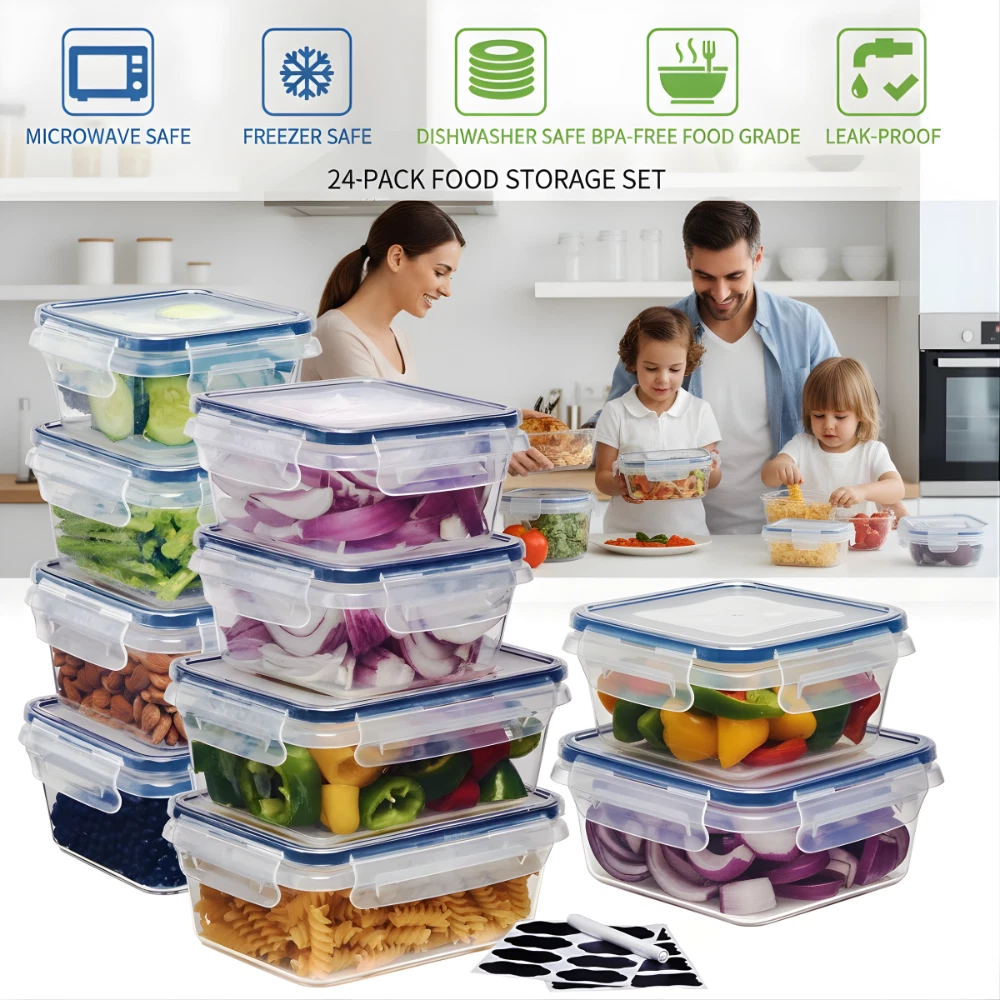24 Pack Food Storage Containers Meal Prep Set with Lock Lids Reusable Kitchen
Opens in a new window