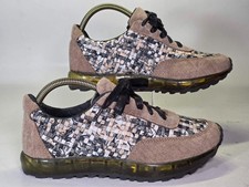 Bernie Mev Women's Sneakers Size 8 EU 39 Brown Suede Fabric Gel Straw Shoes Rare