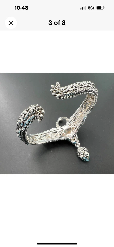 Brazalete Barbara Bixby Oro Esterlina 18K Calcedonia Multi-Piedras Preciosas Ram 6.5" Foto 3 de 4