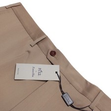 Zanella NWT Dress Pants Size 40 US Pn12 In Solid Beige Wool Blend
