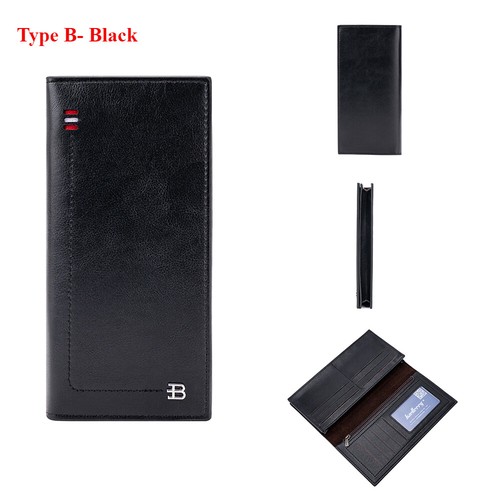 RFID Bloking Clutch Bag Leather Wallet Foldable Business Handbag ID Card Purse - Picture 22 of 30