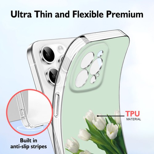 Charming Florals TPU Phone Case Custom For iPhone 16 Pro Max 16e 14 13 15 Cover - Picture 10 of 95