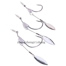 5pcs Offset Worm Hook Lead Head Extra Wide Weedless Hook Spinner Bait 3.5g-7g