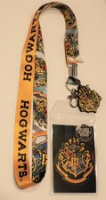 New Harry Potter Hogwarts House Crest Lanyard with ID Holder and Rubber Charm
