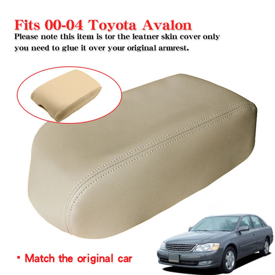 Cubierta de reposabrazos con tapa de consola central de cuero para Toyota Avalon 2000-2004 decoración beige Foto 2 de 4