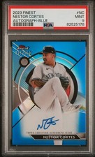 Nestor Cortes - 2023 Finest Autograph Blue Refractor   PSA 9  #129/150