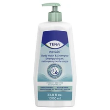 Tena Unscented Shampoo and Body Wash, Pump Bottle, 1,000 mL (CS/8)
