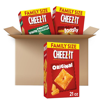 Cheez-It Cheese Crackers, Baked Snack Crackers, Lunch Snacks, Family Size, Vari