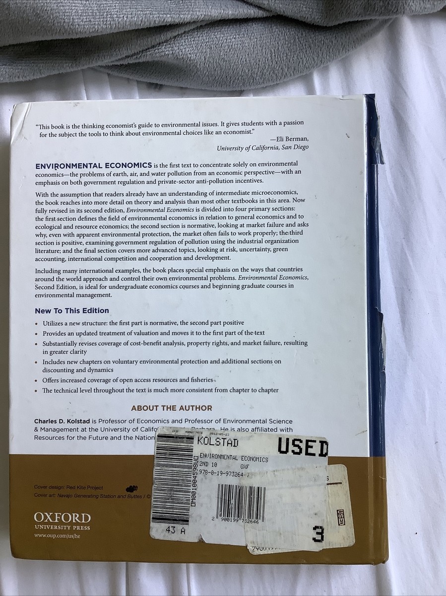 Environmental Economics (2nd Edition) by Charles Kolstad Hardcover