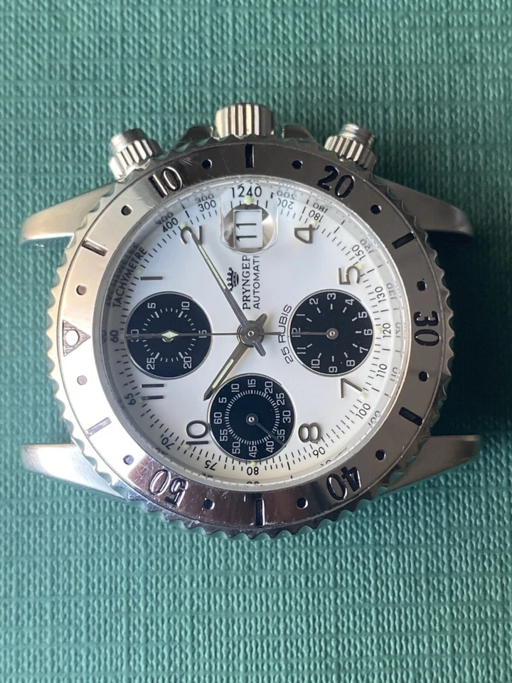 VINTAGE PRYNGEPS AUTOMATIC CHRONOGRAPH VALJOUX 7750 - SIMILAR TUDOR BIG BLOCK - Imagen 3 de 4
