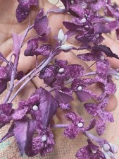 vintage velvet silk millinery flower made in Japan 1 spray purple grape