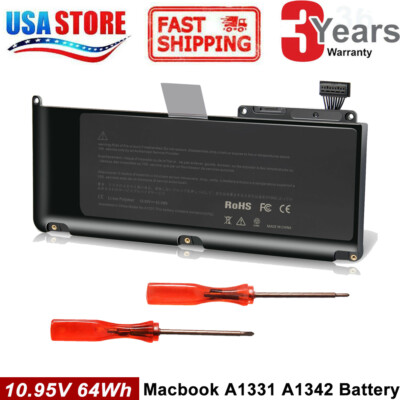 For Apple MacBook Battery A1331 63.5WH For Unibody 13'' Late 2009 2010 Mac A1342