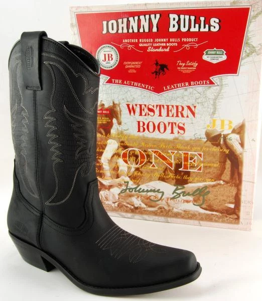 Regan Forudsige jul Mens Cowboy Boots Black Brown Boots JOHNNY BULLS Western Genuine Leather |  eBay