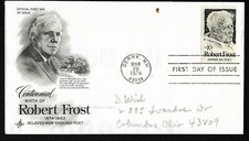 #1526 10c Robert Frost - ArtCraft FDC