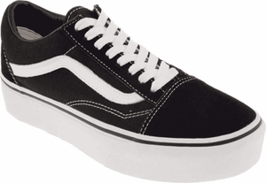 vans old skool platform sneakers in black and white