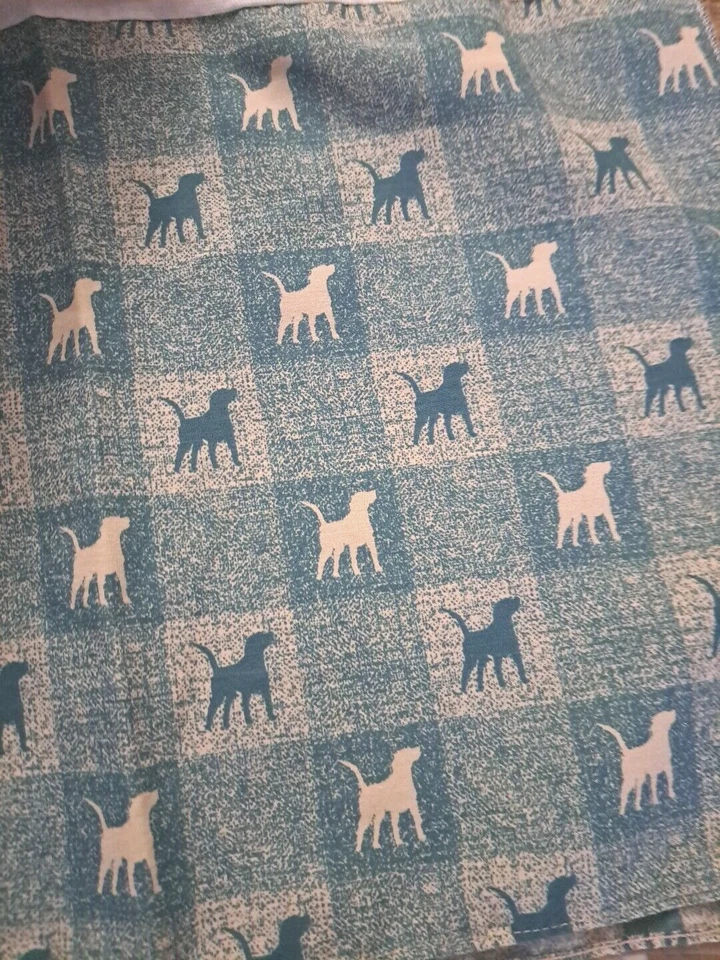 Falda Cama Queen Muelles Polvo Volantes Verde Patrón Perro Cachorro Amor Hecha en EE. UU. 60x80" Foto 3 de 4