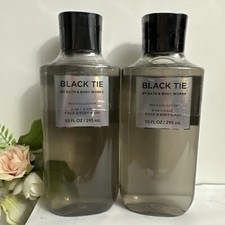 2 New BLACK TIE MEN COLLECTION 3 IN 1 HAIR FACE BODY WASH BATH  BODY WORKS