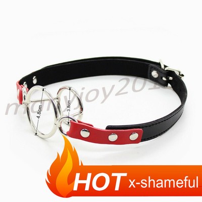 Stainless Steel Open Mouth Gags O-Ring Head Harness Oral Fixation Restraint