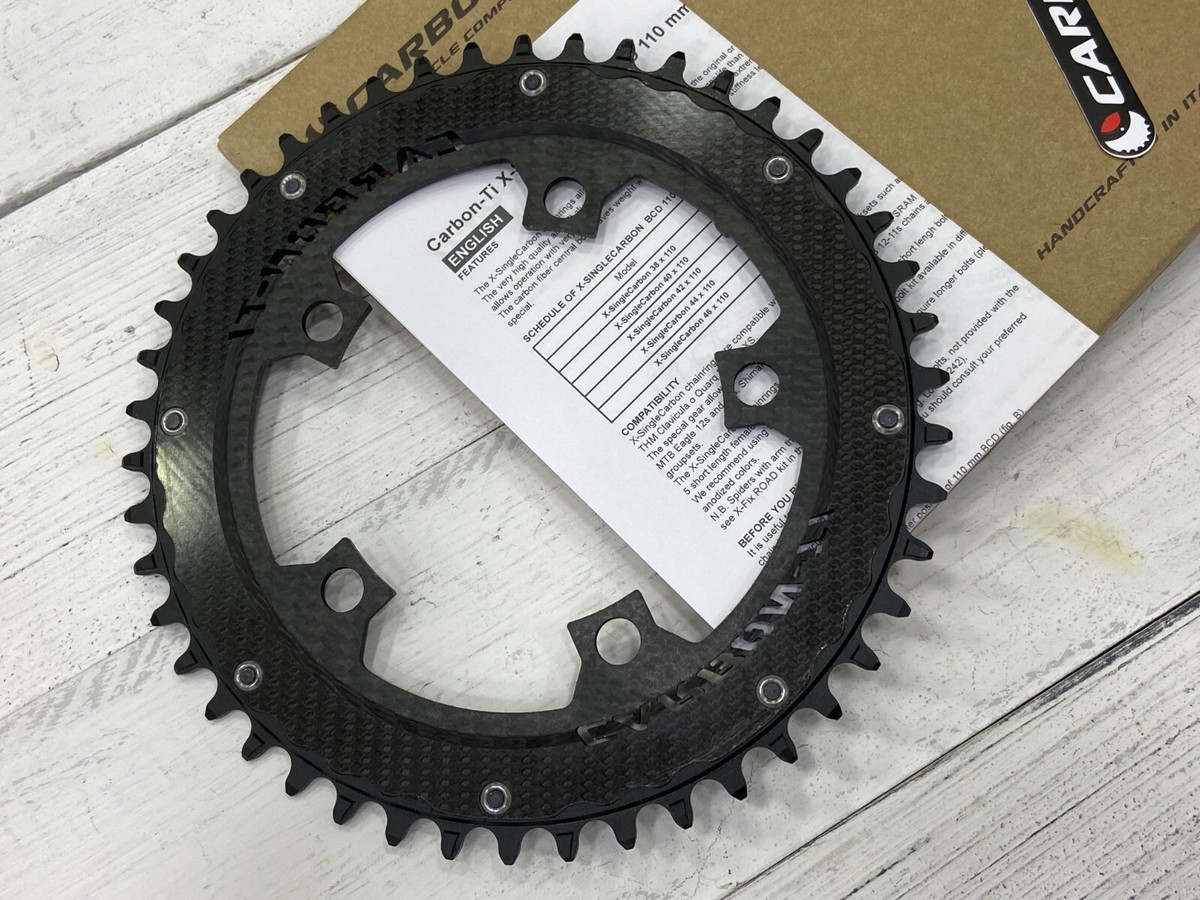 Carbon-Ti X-SingleCarbon BCD110x5 Narrow-Wide Chainring For SRAM