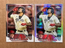 Ketel Marte 2023 Topps Chrome Base & Prism Refractor Baseball Cards.