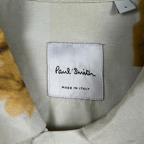 PAUL SMITH Shirt Mens L White Cuban Floral Short Sleeve Button Up Made In Italy - Picture 8 of 16
