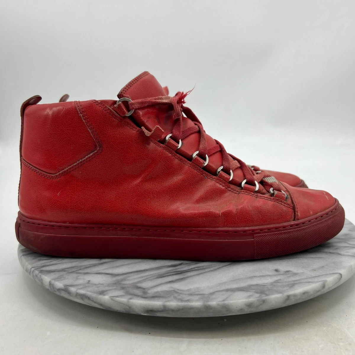 Balenciaga Mens 43 Red High Top Lace Up Shoes | eBay