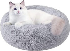 Cat Beds for Indoor Cats, 20 Inch Small Dog Bed for Small Dogs Washable-Round