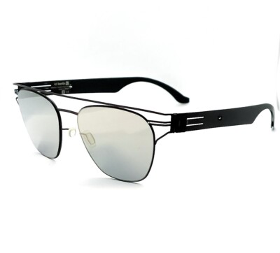 BrilaClassic　ブラックメガネ　ブラック×シルバー ic berlin Supremacy Sunglasses COL. Black/Gray Silver Mirror