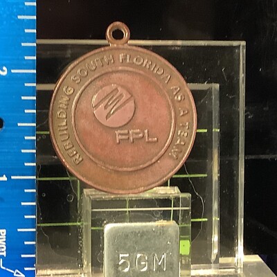 FPL  Building South Florida as A Team Hurricane Andrew Aug 24 1992 Medal Pendant