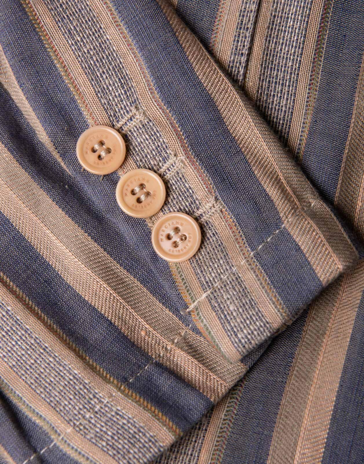 RRP€290 MARCIANO GUESS Linen Blazer Jacket IT46 US36 S Striped Single Breasted image 9