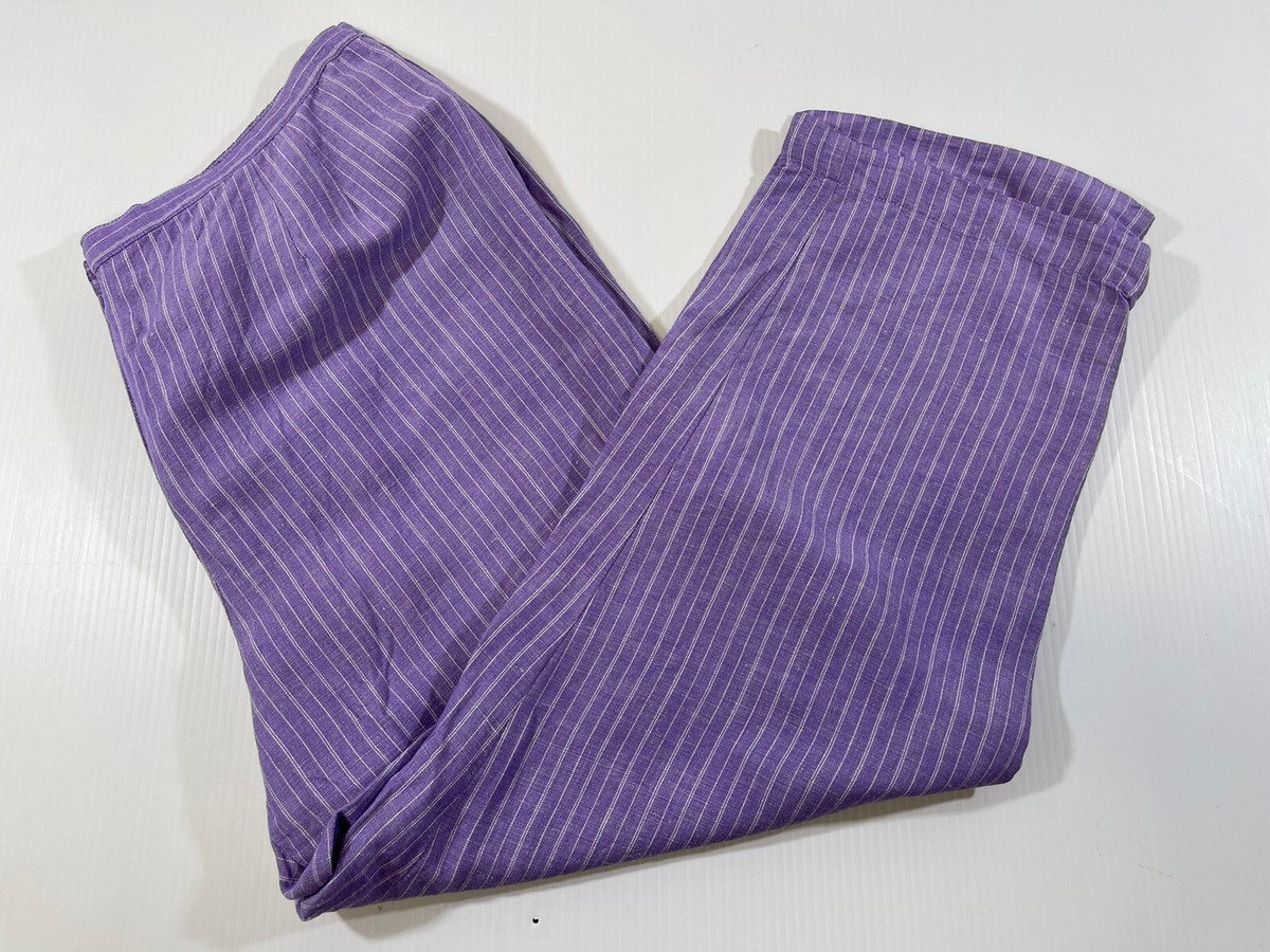 purple striped dress pants Inspire Chic Men's Pants Stripes Zipper Closure Front Pockets Dress Pants 28 Purple White