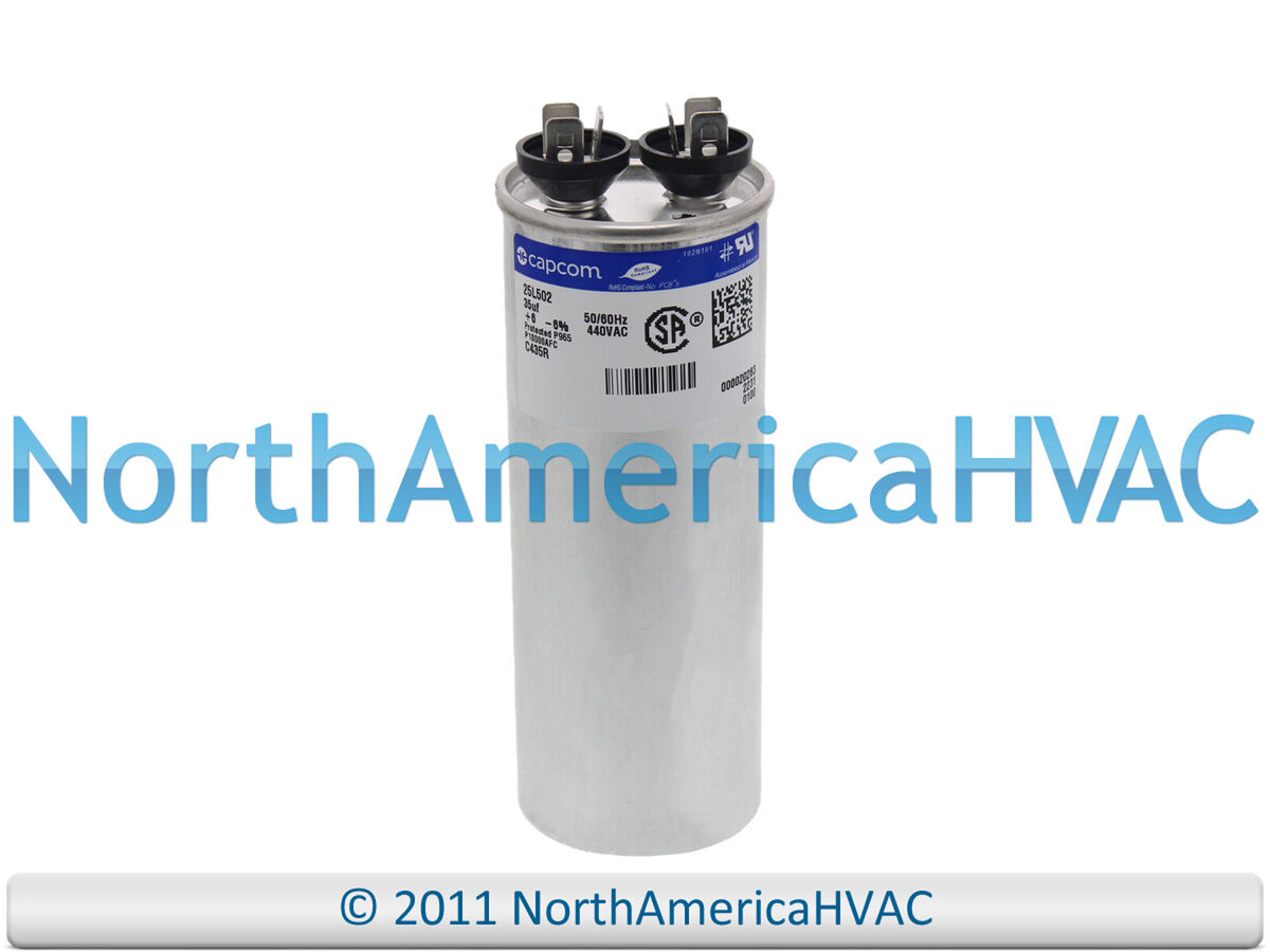 Capcom Capacitor 35 uf 440 volt Replaces Trane Round 97F9640 Capcom Capacitor 35 uf 440 volt Replaces Trane Round 97F9640