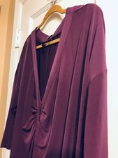 Mauve Purple ROBERT JEFFREY Belted V-Neck Ruched Bust Casual Shift Dress Size 2X