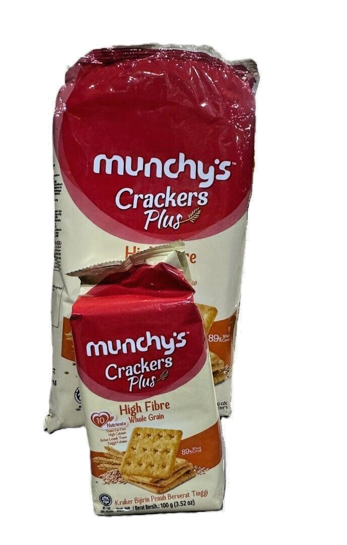 Munchys Crackers Plus High Fibre Whole Grain 89% Wheat Cereal